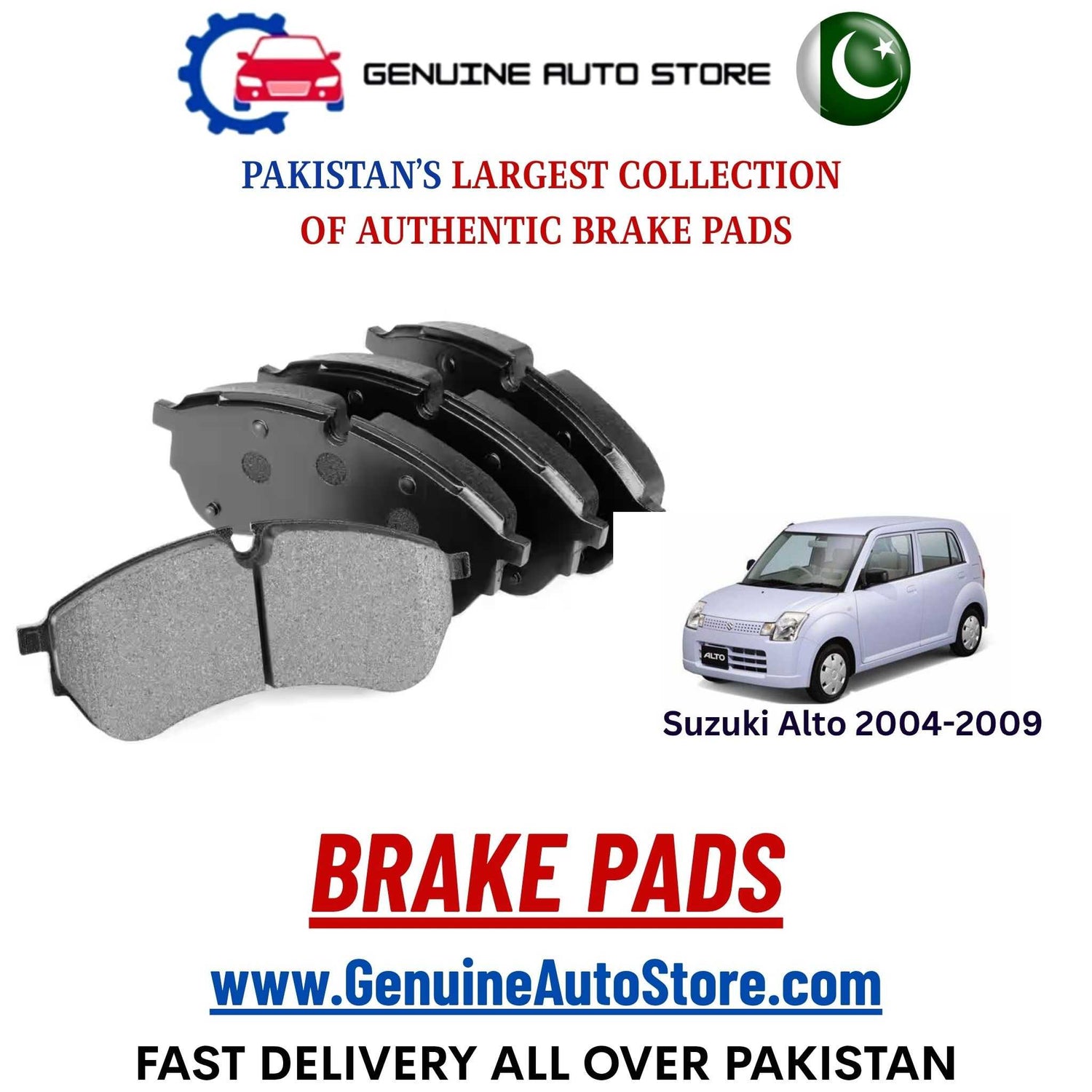 Genuine Suzuki Alto 2004–2009 Brake Pads in Pakistan – Genuine Auto Store