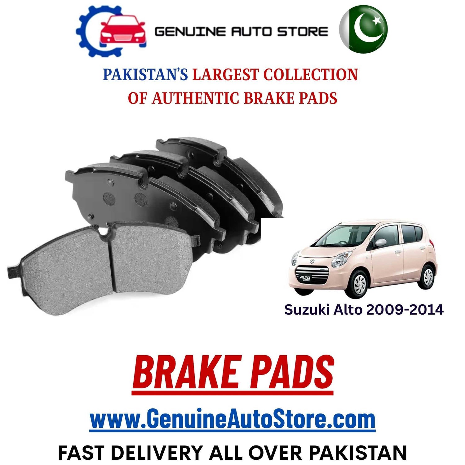 Genuine Suzuki Alto 2009–2014 Brake Pads in Pakistan – Genuine Auto Store
