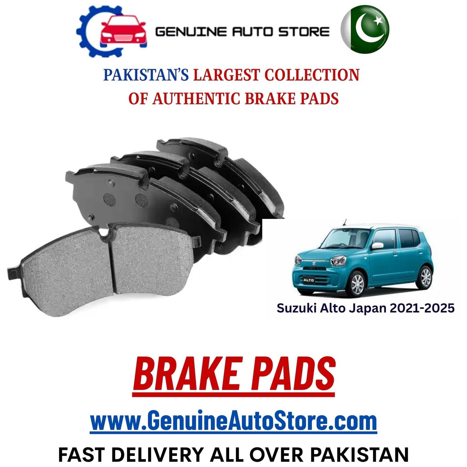 Genuine Suzuki Alto 2021–2025 Brake Pads in Pakistan – Genuine Auto Store