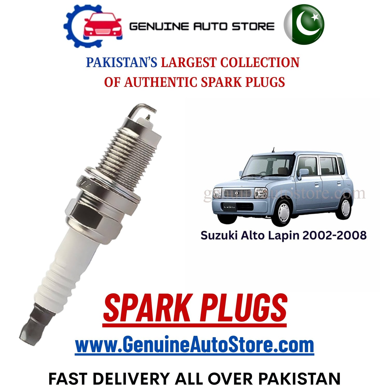 Original Iridium Suzuki Alto Lapin 2002-2008 spark plugs in Pakistan