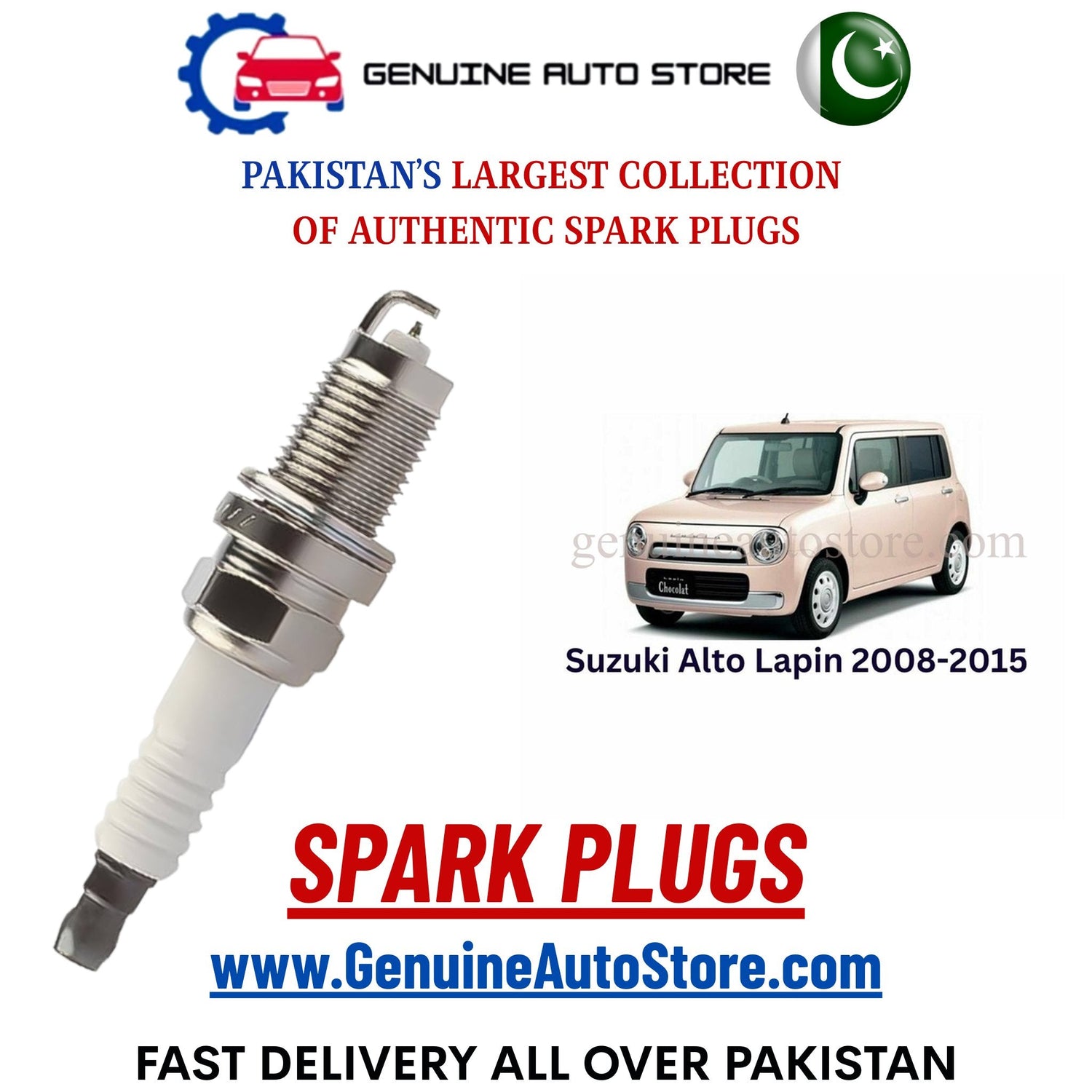 Original Iridium Suzuki Alto Lapin 2008-2015 spark plugs in Pakistan