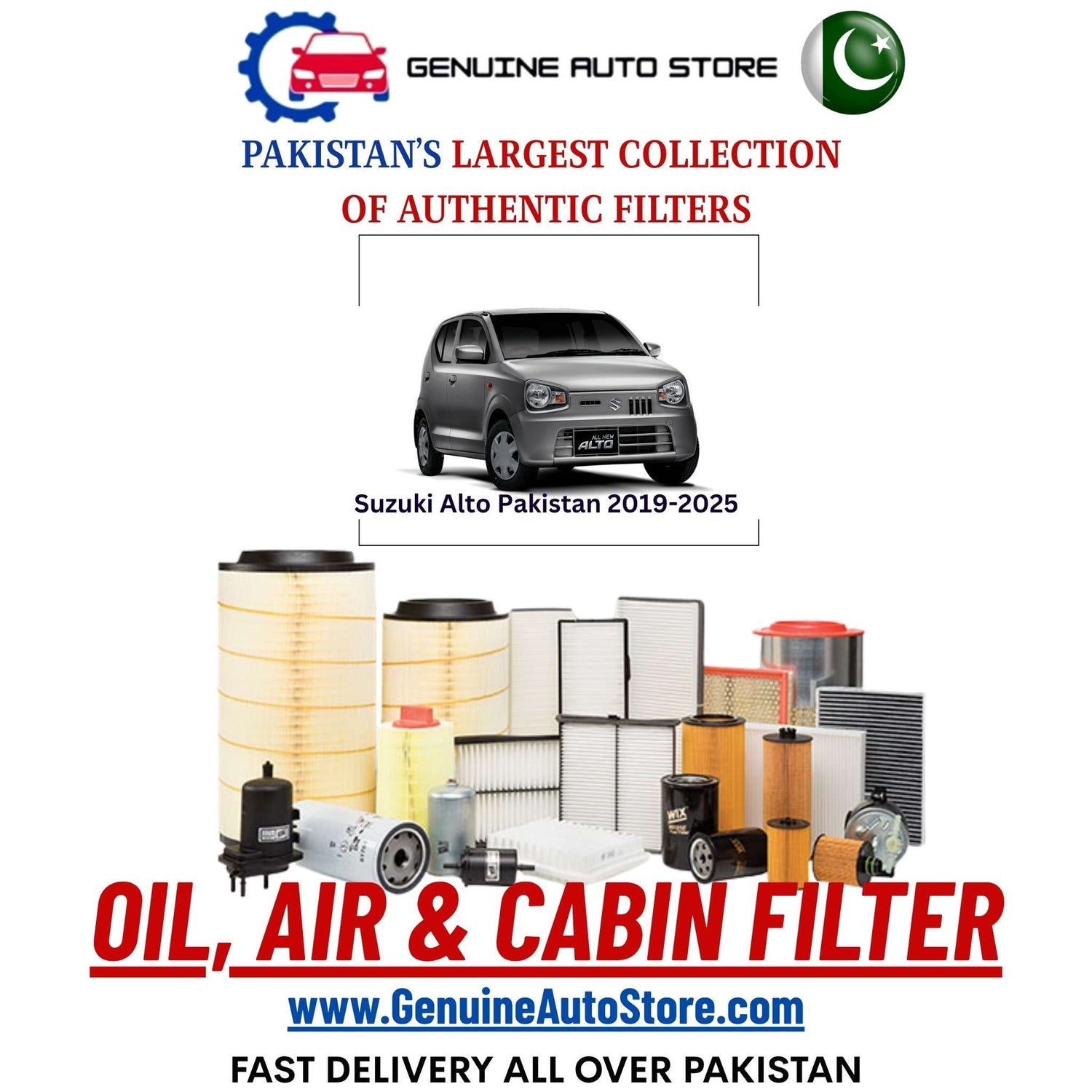 Genuine Suzuki Alto Pakistan 2019–2025 Filters in Pakistan – Genuine Auto Store