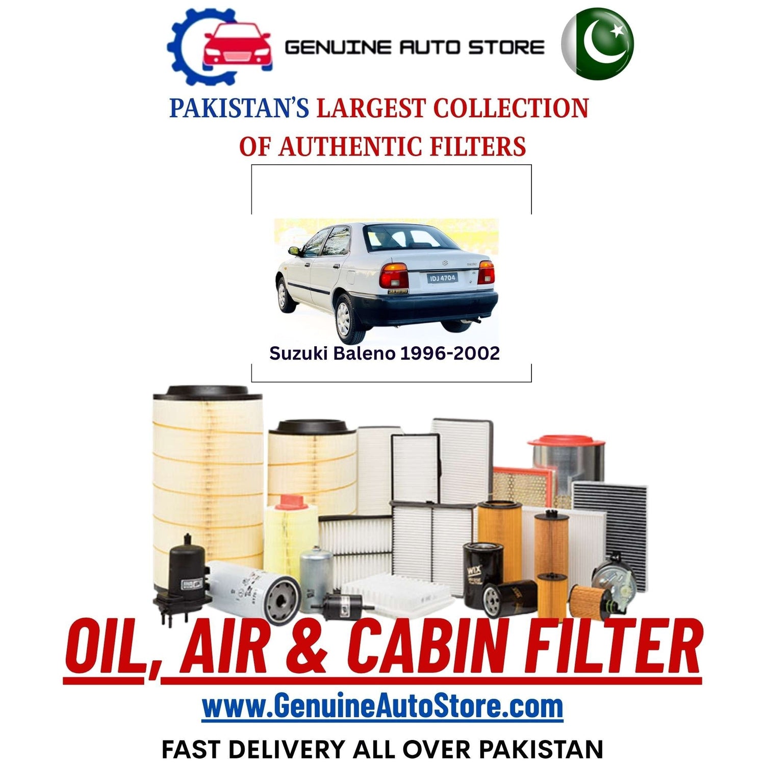 Genuine Suzuki Baleno 1996–2002 Filters in Pakistan – Genuine Auto Store