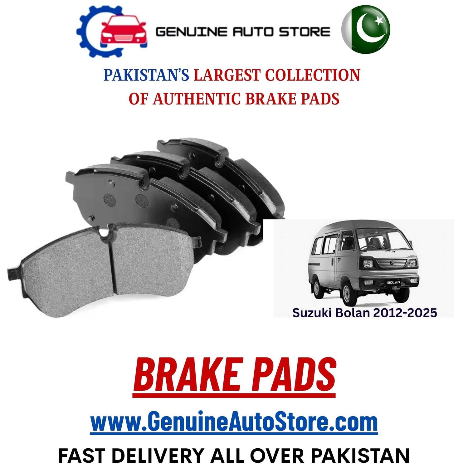 Genuine Suzuki Bolan 2012–2025 Brake Pads in Pakistan – Genuine Auto Store