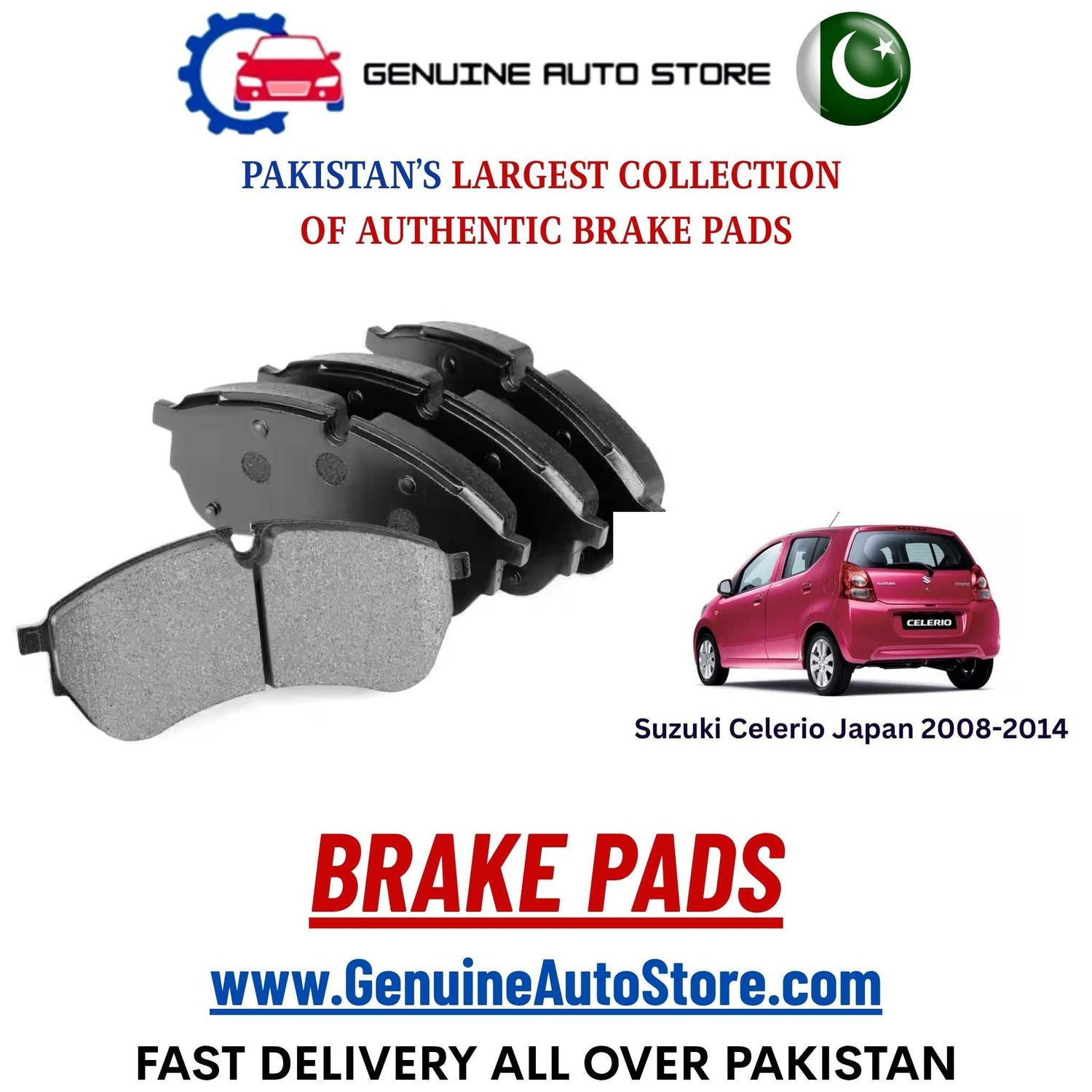Genuine Suzuki Celerio Japan 2008–2014 Brake Pads in Pakistan – Genuine Auto Store