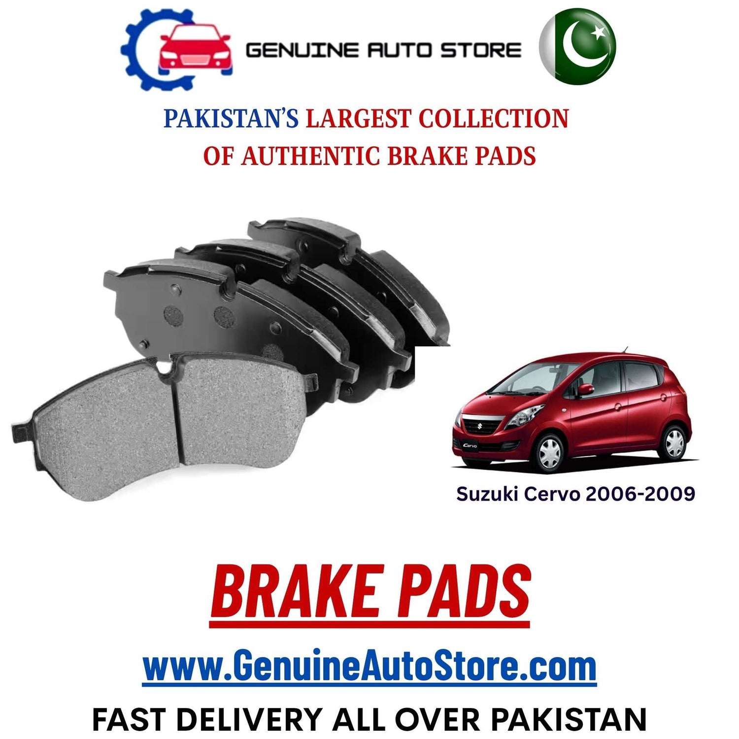 Genuine Suzuki Cervo 2006–2009 Brake Pads in Pakistan – Genuine Auto Store
