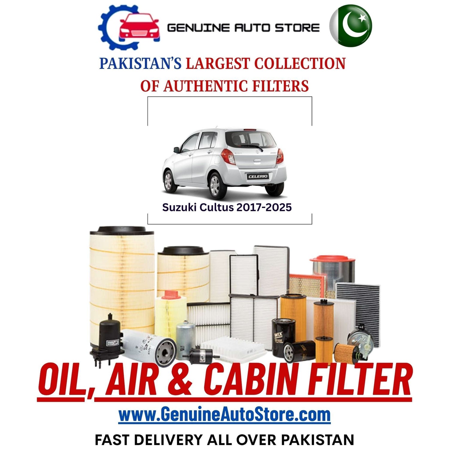 Genuine Suzuki Cultus 2017–2025 Filters in Pakistan – Genuine Auto Store