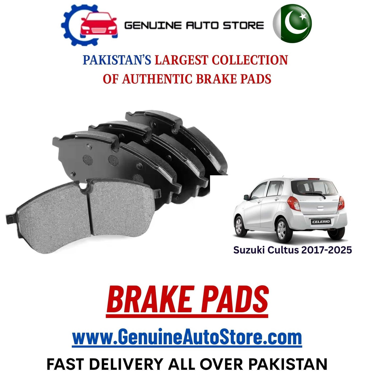 Genuine Suzuki Cultus 2017–2025 Brake Pads in Pakistan – Genuine Auto Store
