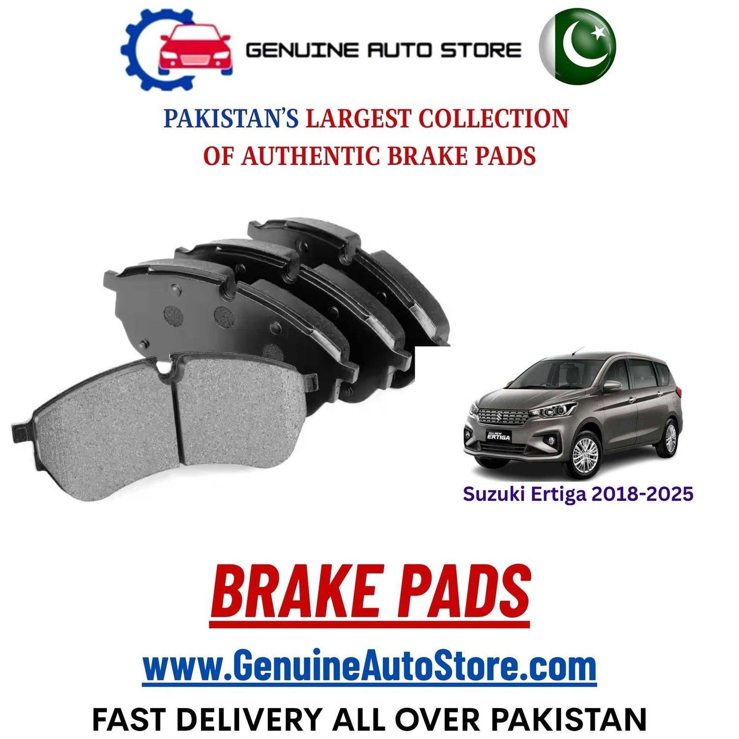 Genuine Suzuki Ertiga 2018–2025 Brake Pads in Pakistan – Genuine Auto Store