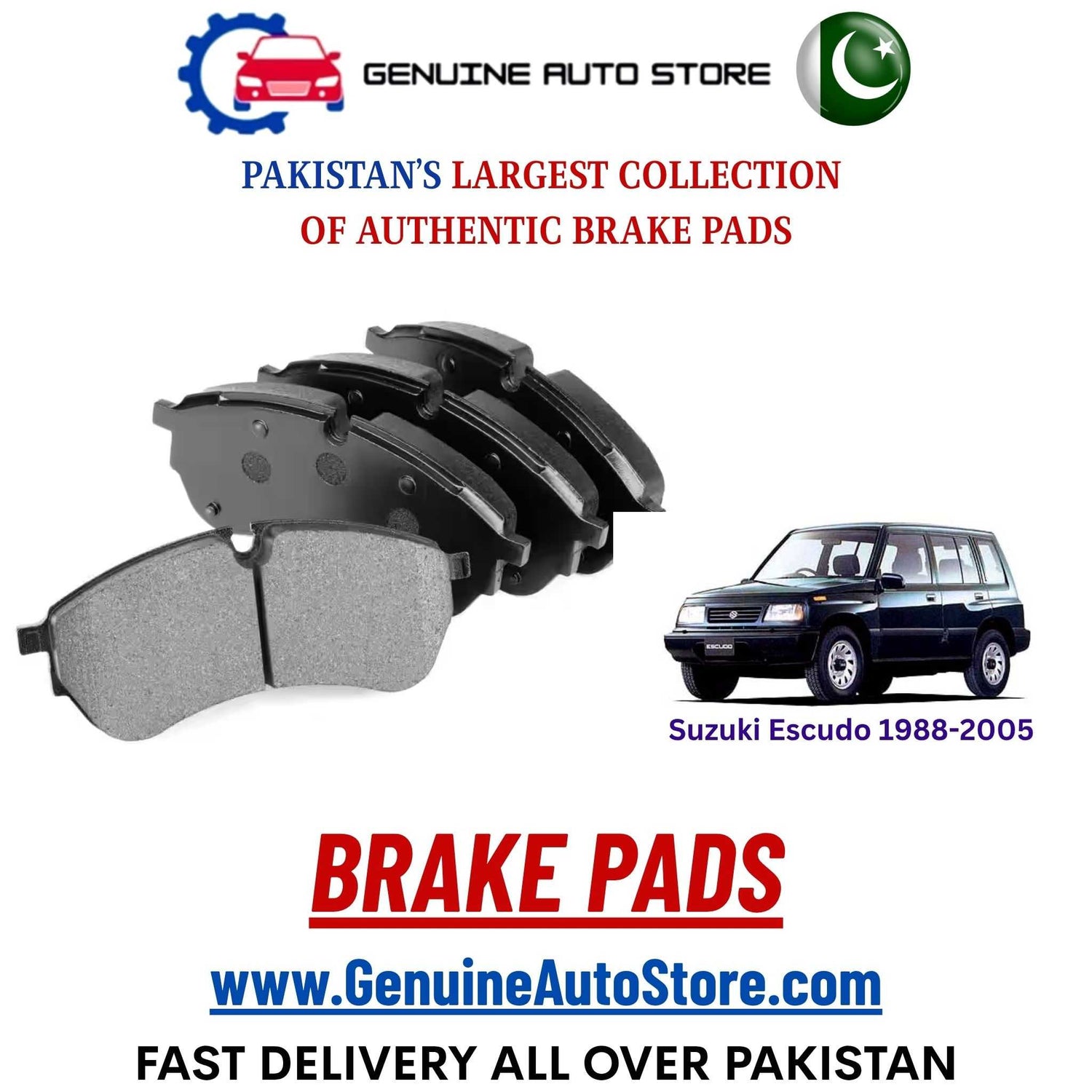 Genuine Suzuki Escudo 1988–2005 Brake Pads in Pakistan – Genuine Auto Store