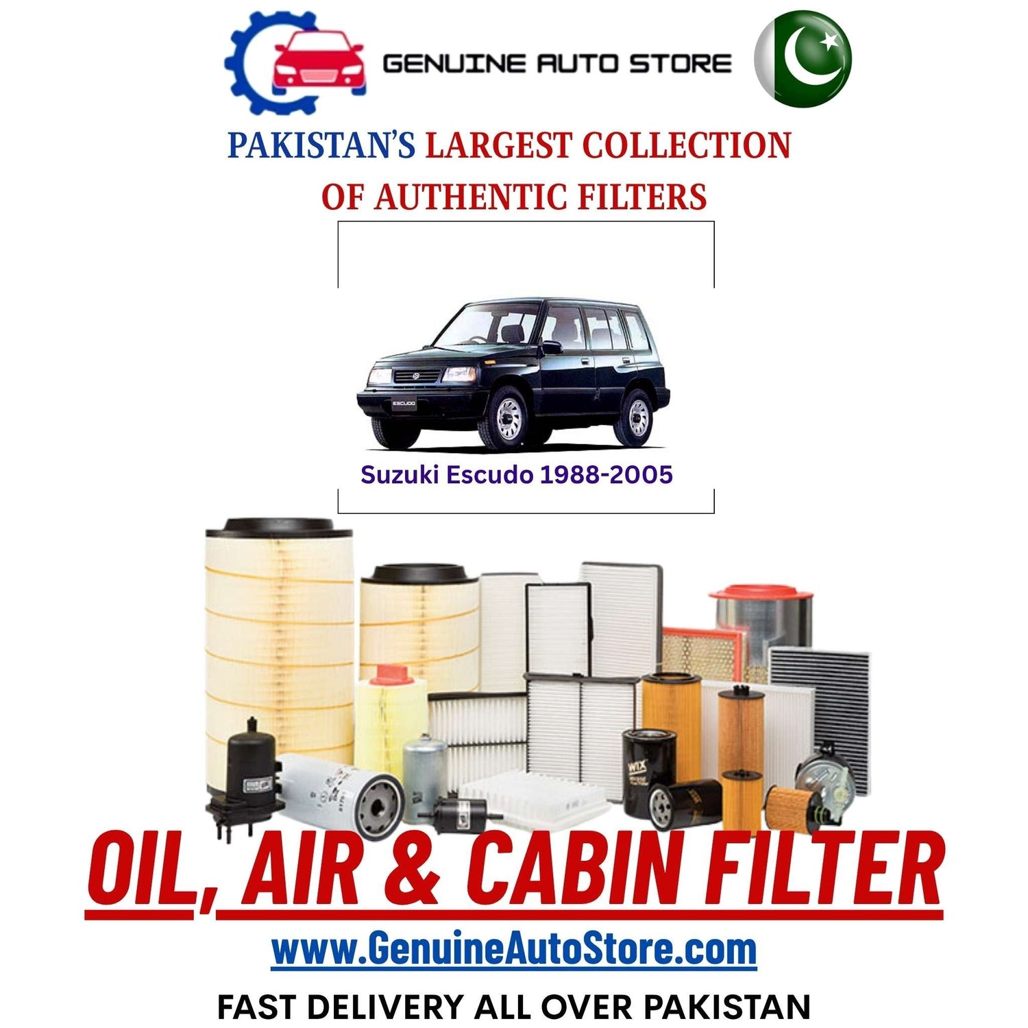 Genuine Suzuki Escudo 1988–2005 Filters in Pakistan – Genuine Auto Store