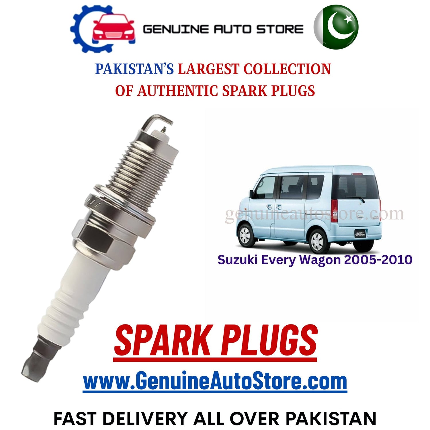 Original Iridium Suzuki Every Wagon 2005-2010 spark plugs in Pakistan