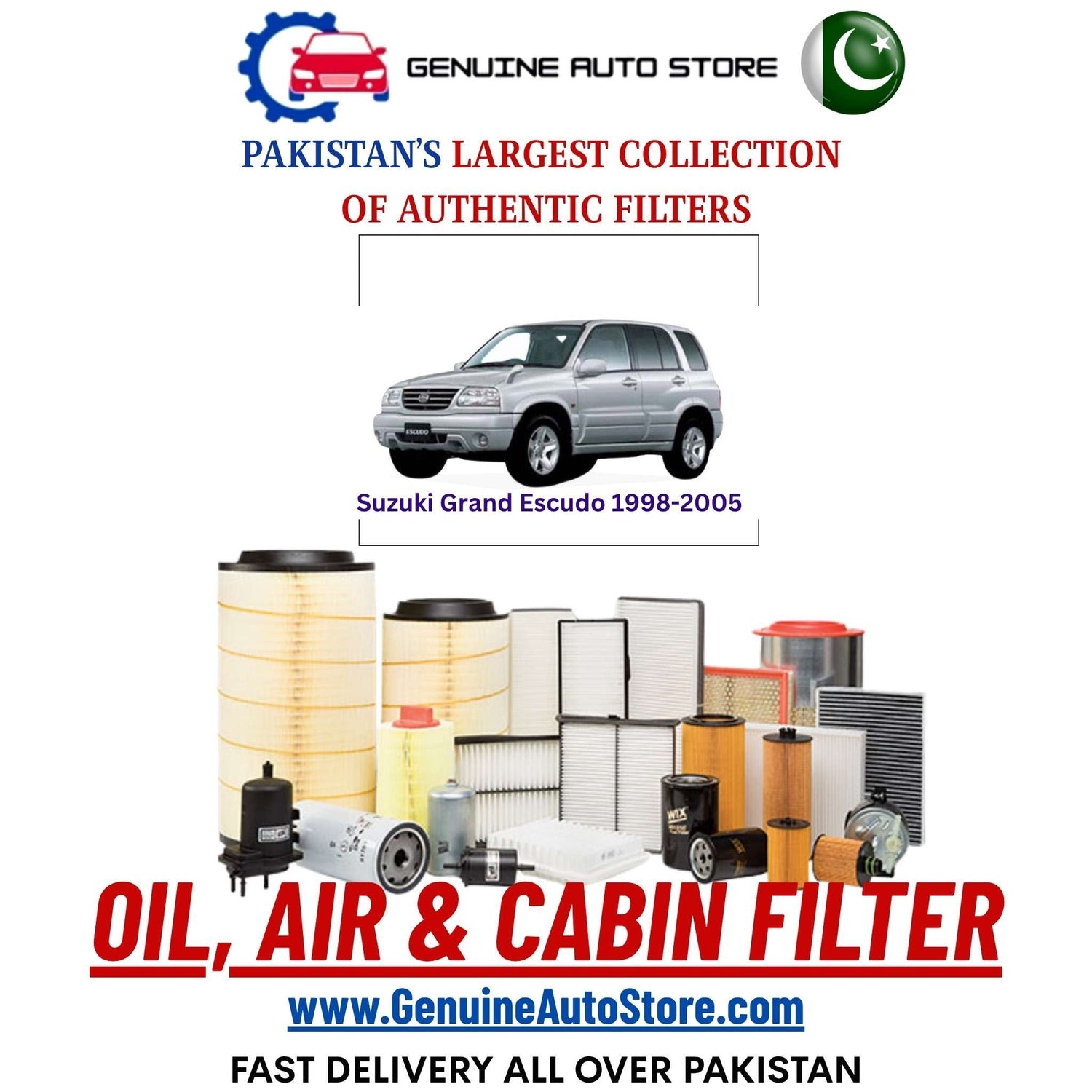 Genuine Suzuki Grand Escudo 1998–2005 Filters in Pakistan – Genuine Auto Store