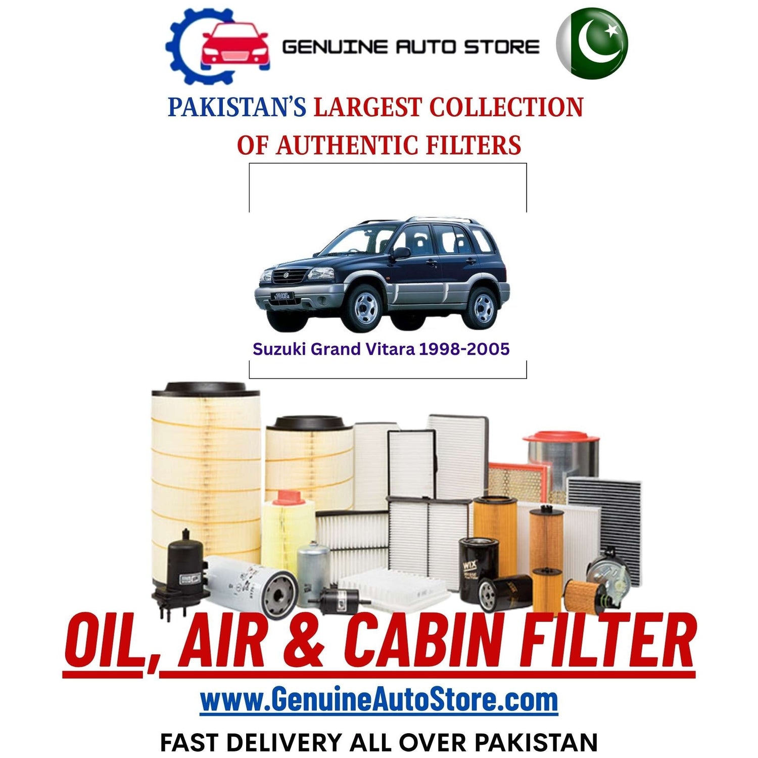 Genuine Suzuki Grand Vitara 1998–2005 Filters in Pakistan – Genuine Auto Store