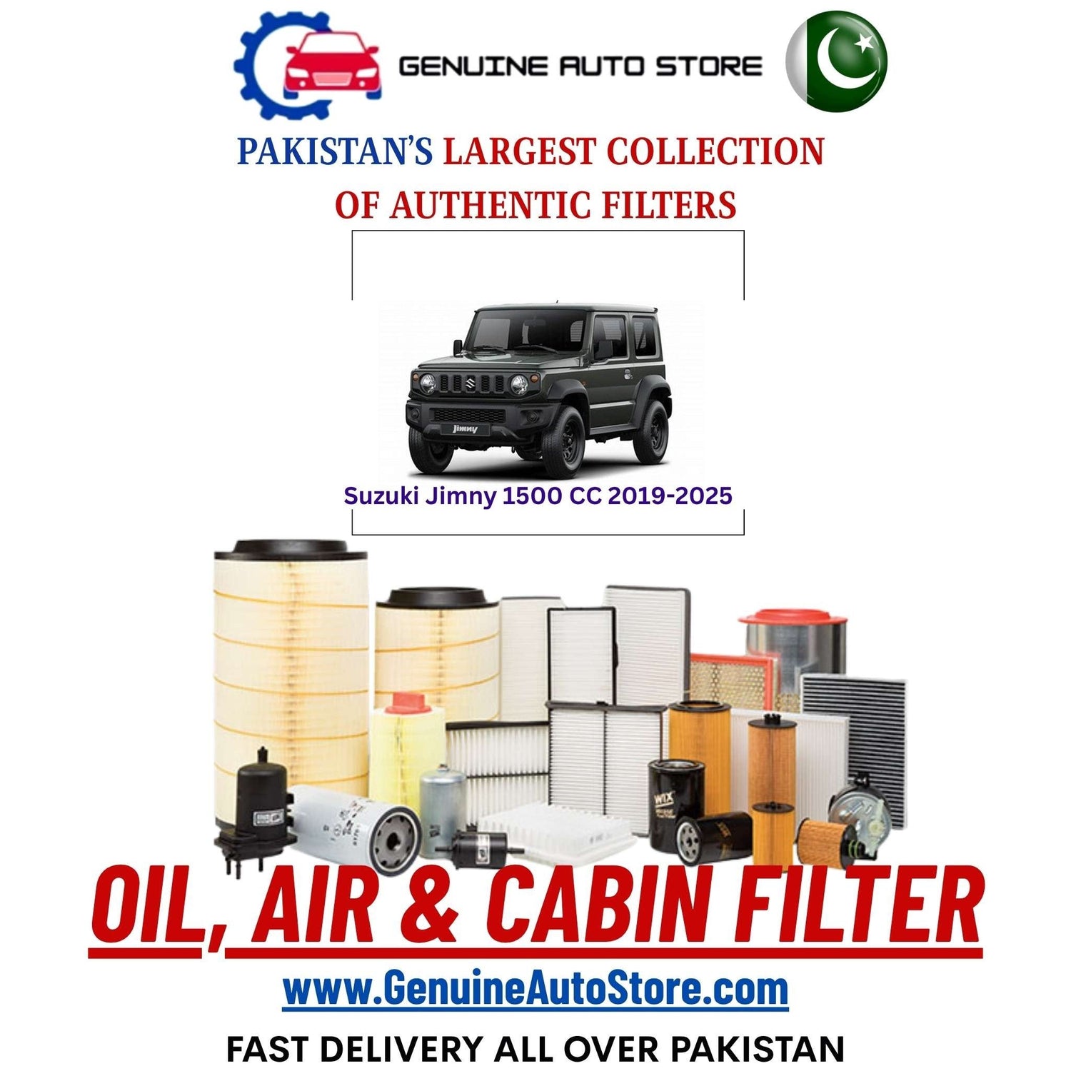 Genuine Suzuki Jimny 1500 CC 2019–2025 Filters in Pakistan – Genuine Auto Store