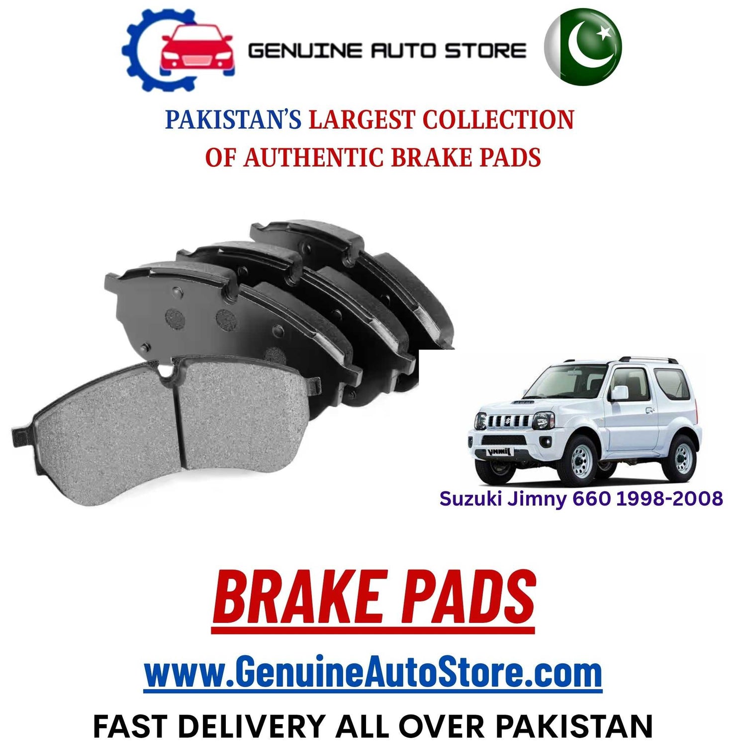 Genuine Suzuki Jimny 660 1998–2008 Brake Pads in Pakistan – Genuine Auto Store