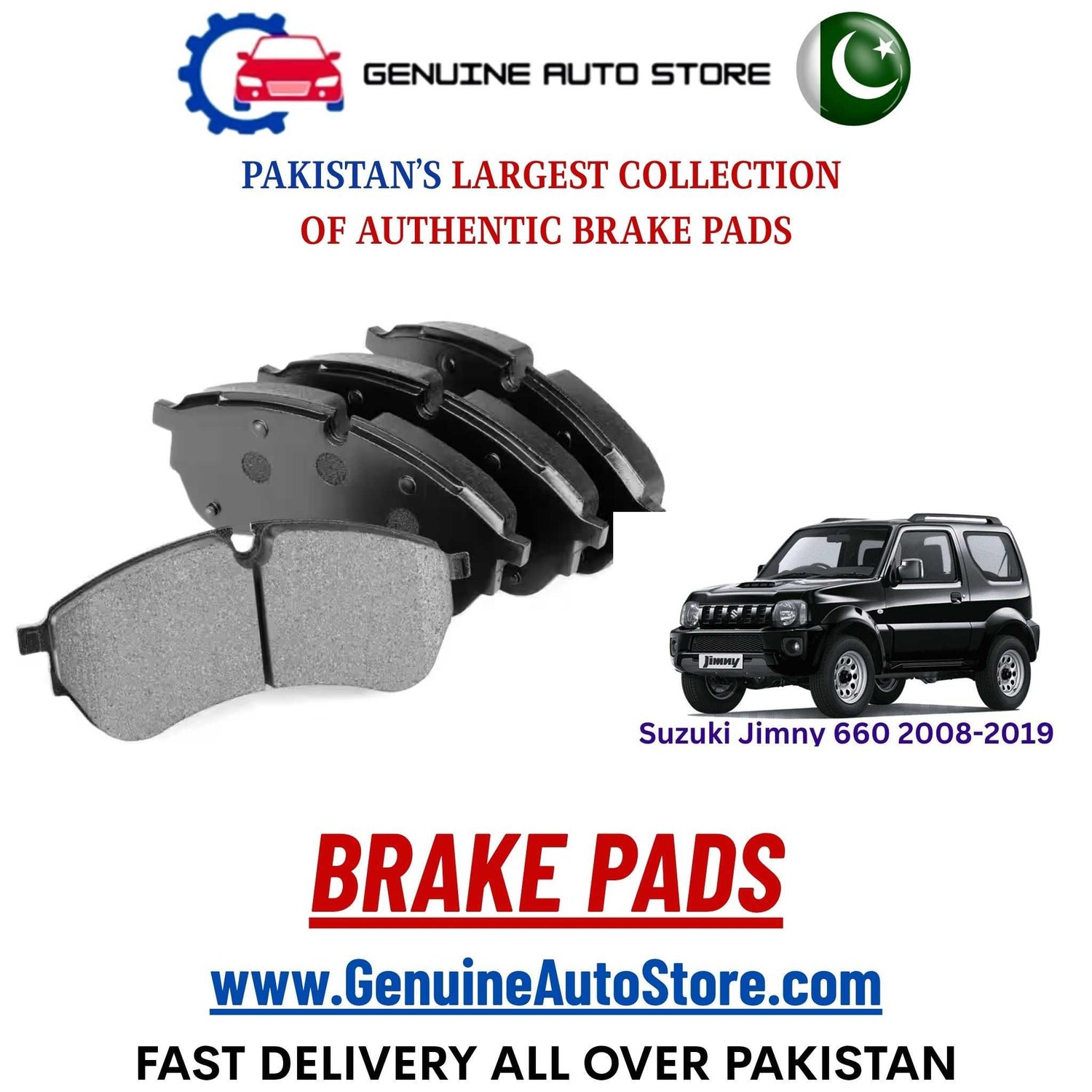 Genuine Suzuki Jimny 660 2008–2019 Brake Pads in Pakistan – Genuine Auto Store