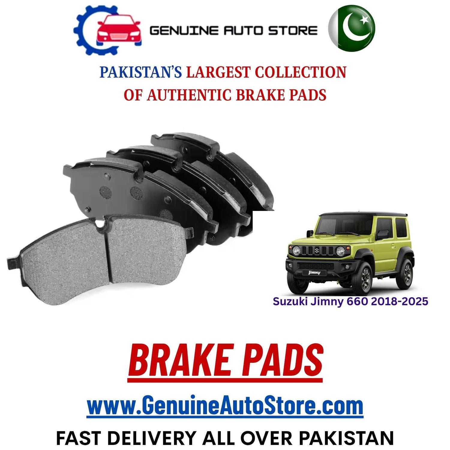 Genuine Suzuki Jimny 660 2018–2025 Brake Pads in Pakistan – Genuine Auto Store