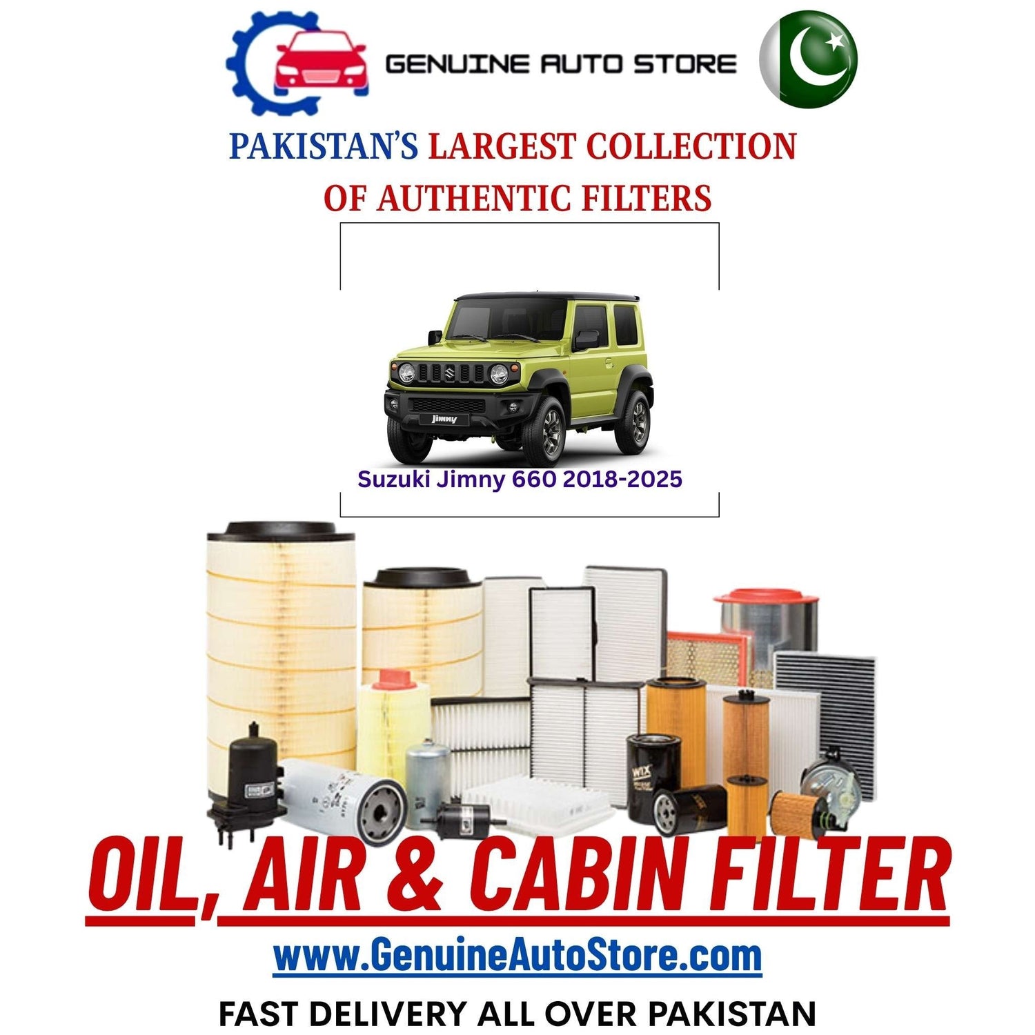 Genuine Suzuki Jimny 660 2018–2025 Filters in Pakistan – Genuine Auto Store