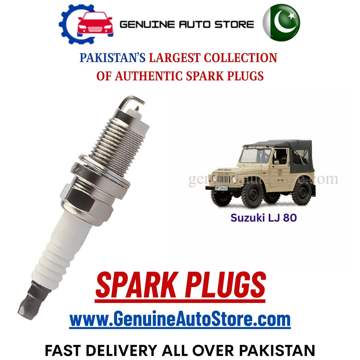 Original Iridium Suzuki LJ 80 spark plugs in Pakistan