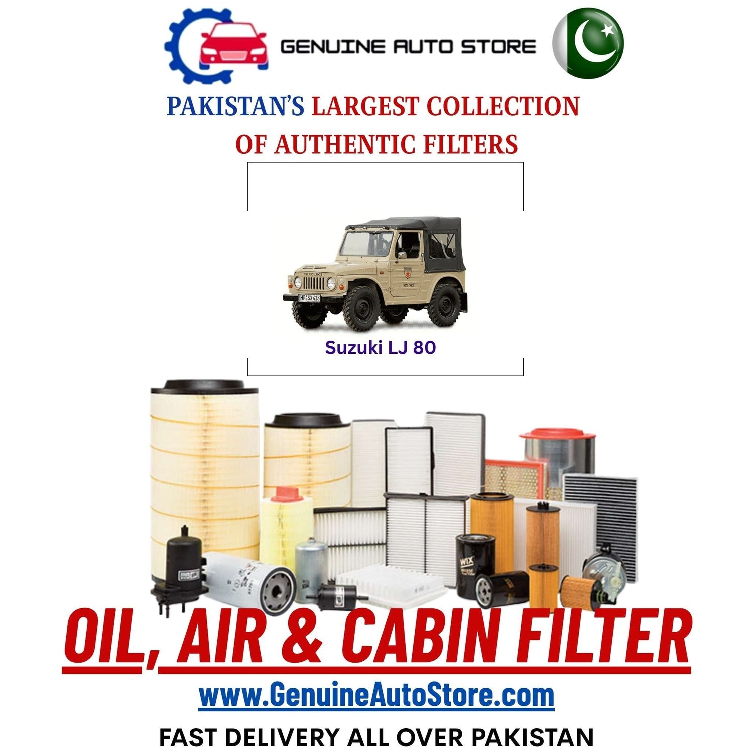 Genuine Suzuki LJ 80 Filters in Pakistan – Genuine Auto Store