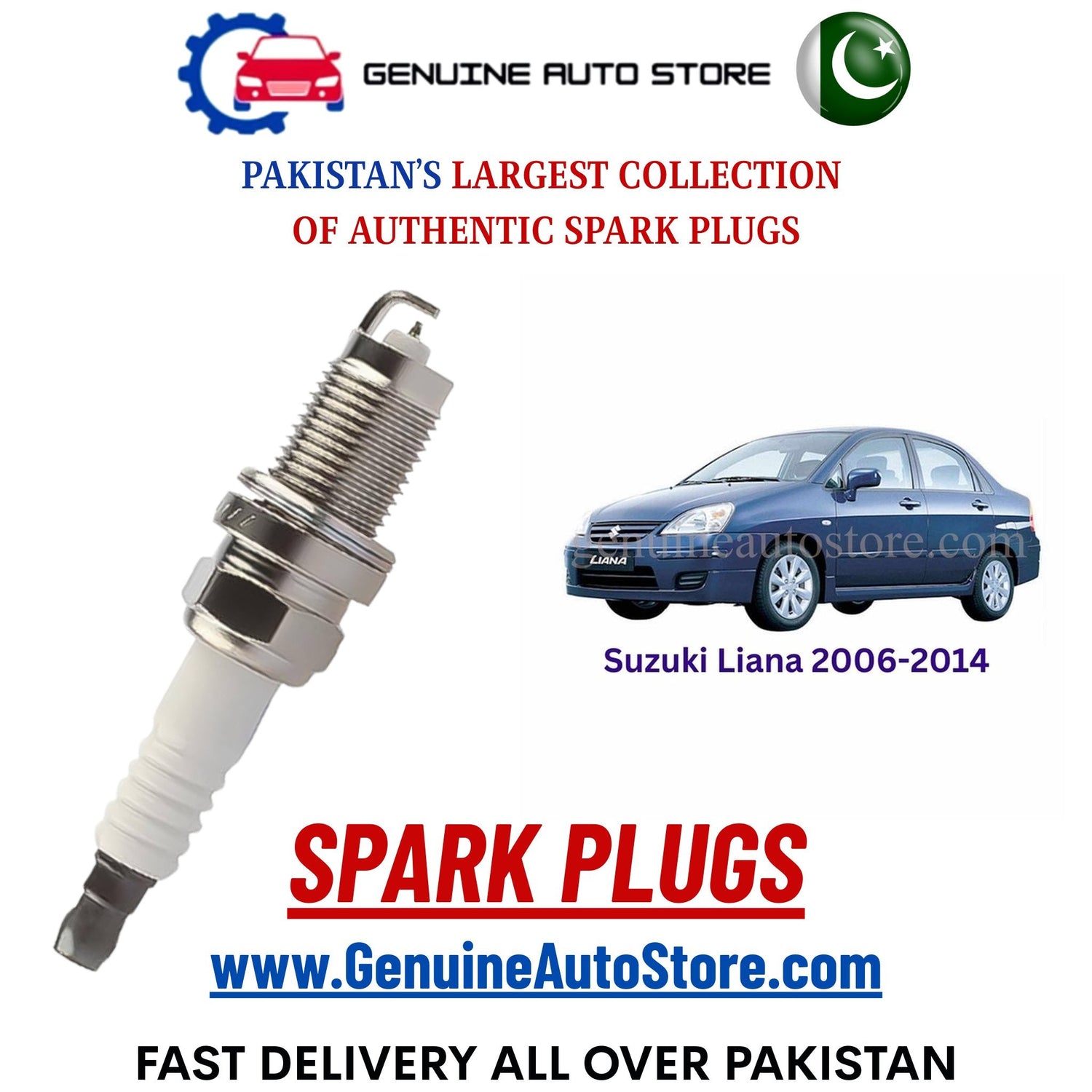 Original Iridium Suzuki Liana 2006-2014 spark plugs in Pakistan