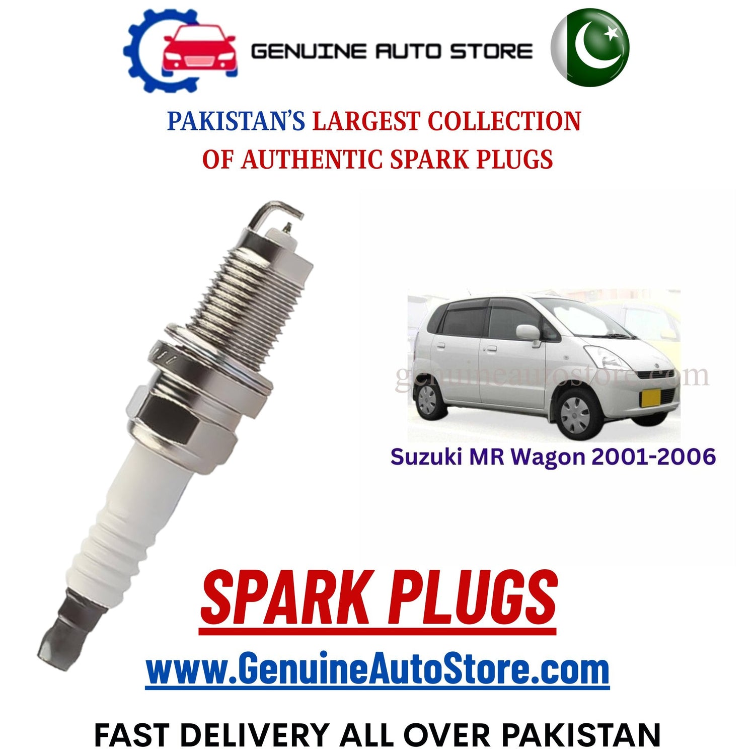 Original Iridium Suzuki MR Wagon 2001-2006 spark plugs in Pakistan