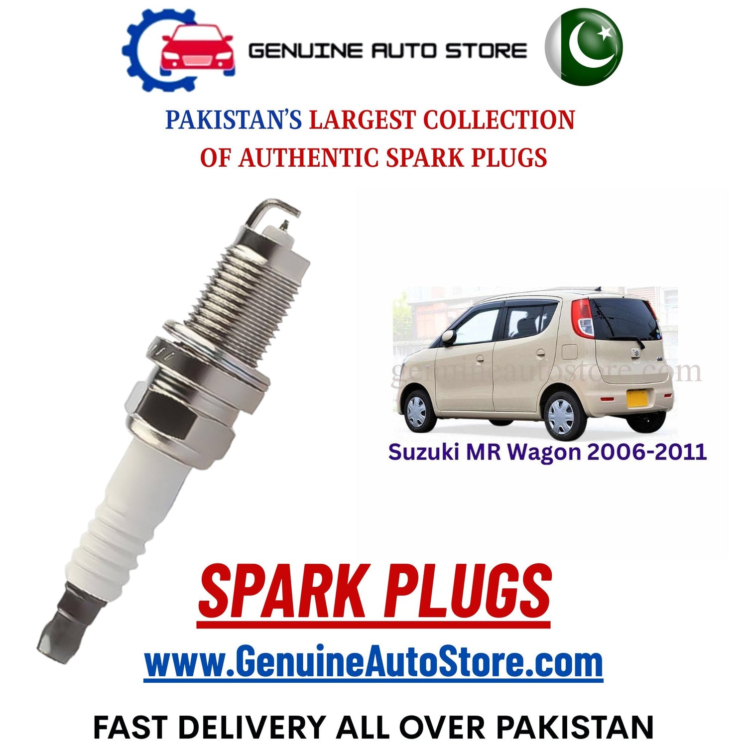 Original Iridium Suzuki MR Wagon 2006-2011 spark plugs in Pakistan