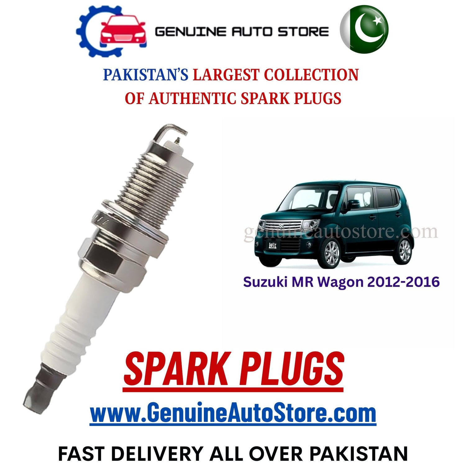 Original Iridium Suzuki MR Wagon 2012-2016 spark plugs in Pakistan