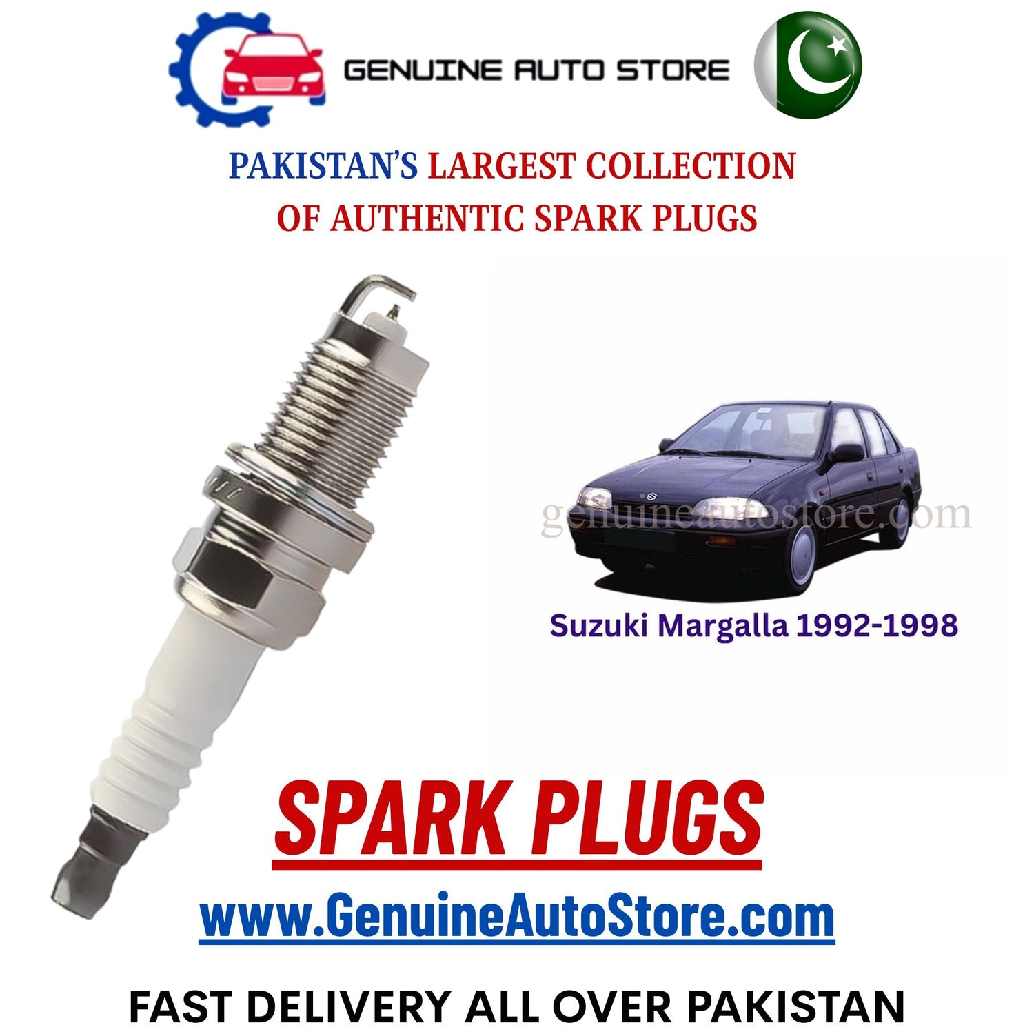 Original Iridium Suzuki Margalla 1992-1998 spark plugs in Pakistan