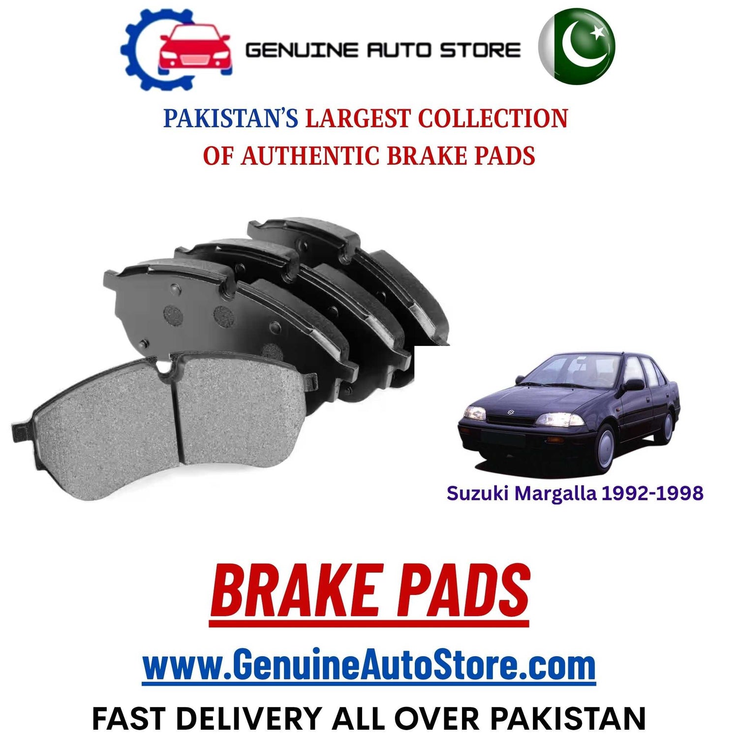 Genuine Suzuki Margalla 1992–1998 Brake Pads in Pakistan – Genuine Auto Store
