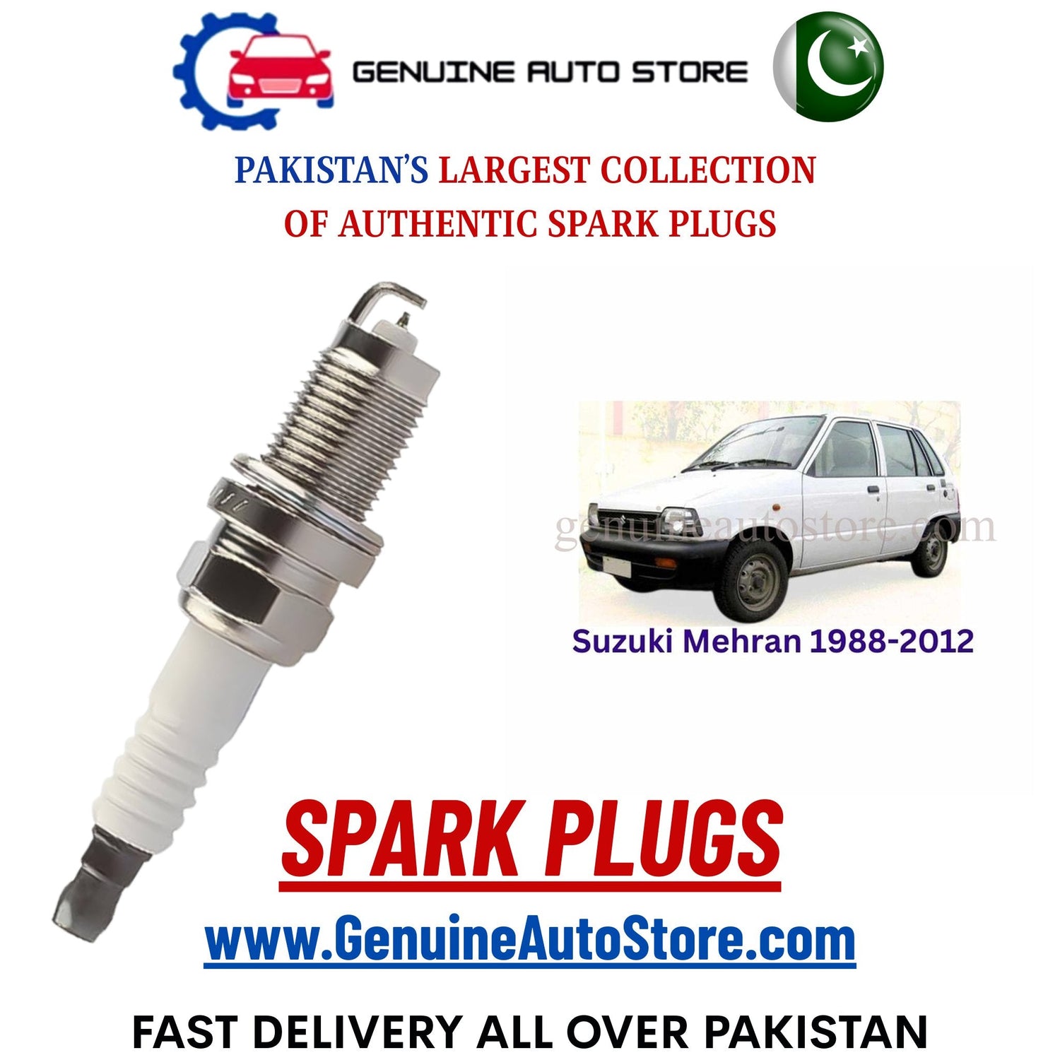 Original Iridium Suzuki Mehran 1988-2012 spark plugs in Pakistan