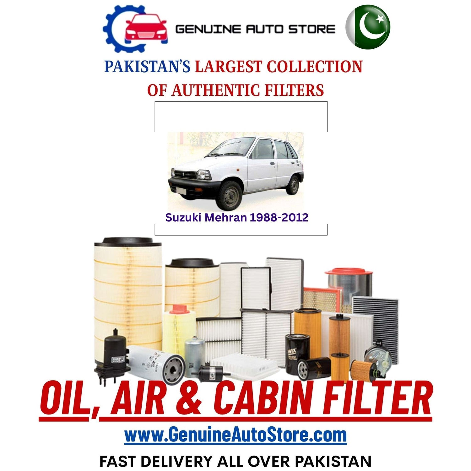 Genuine Suzuki Mehran 1988–2012 Filters in Pakistan – Genuine Auto Store