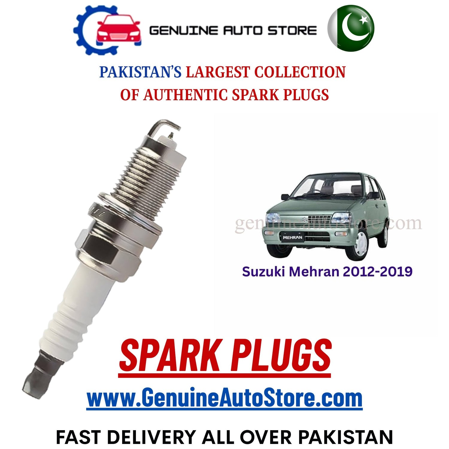 Original Iridium Suzuki Mehran 2012-2019 spark plugs in Pakistan