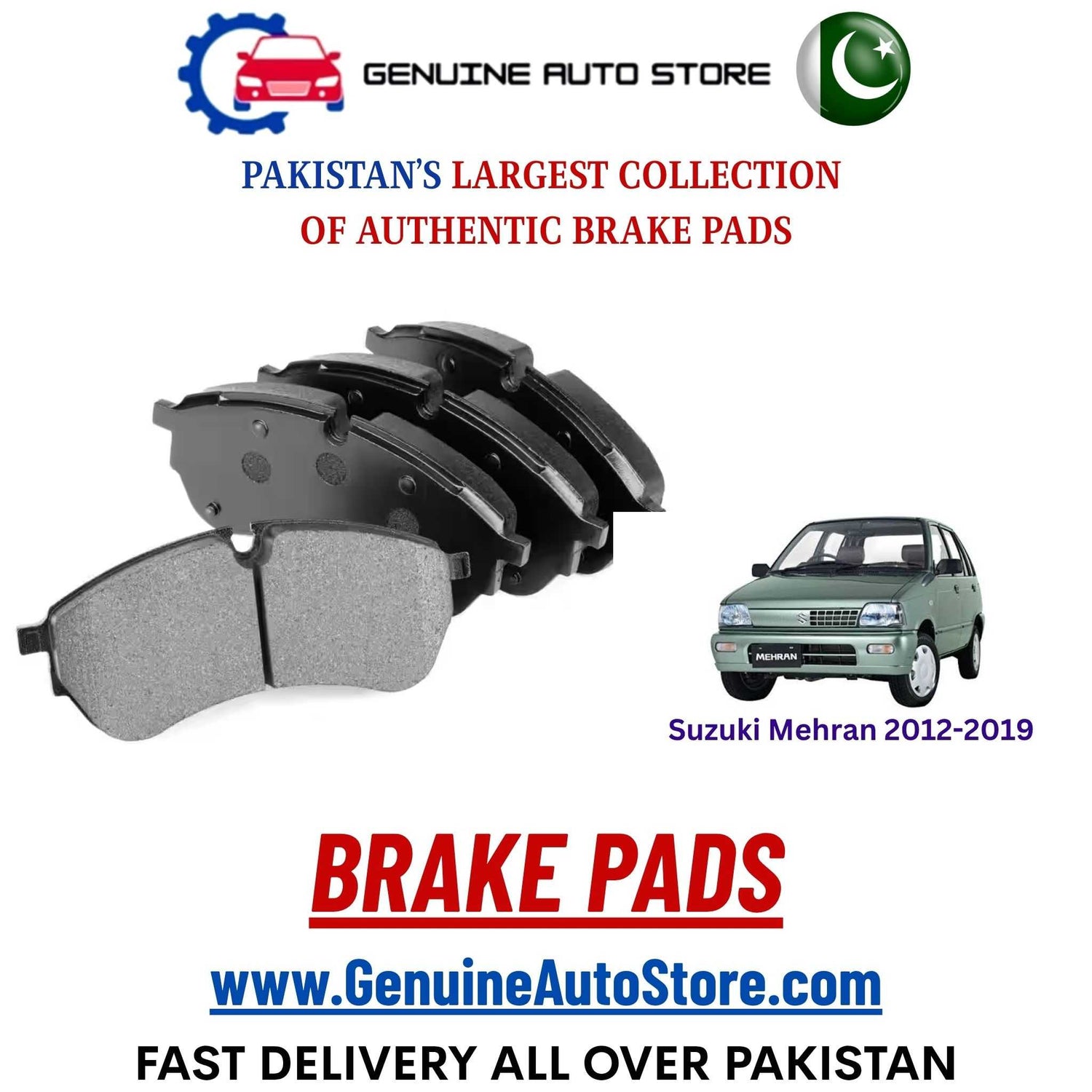 Genuine Suzuki Mehran 2012–2019 Brake Pads in Pakistan – Genuine Auto Store
