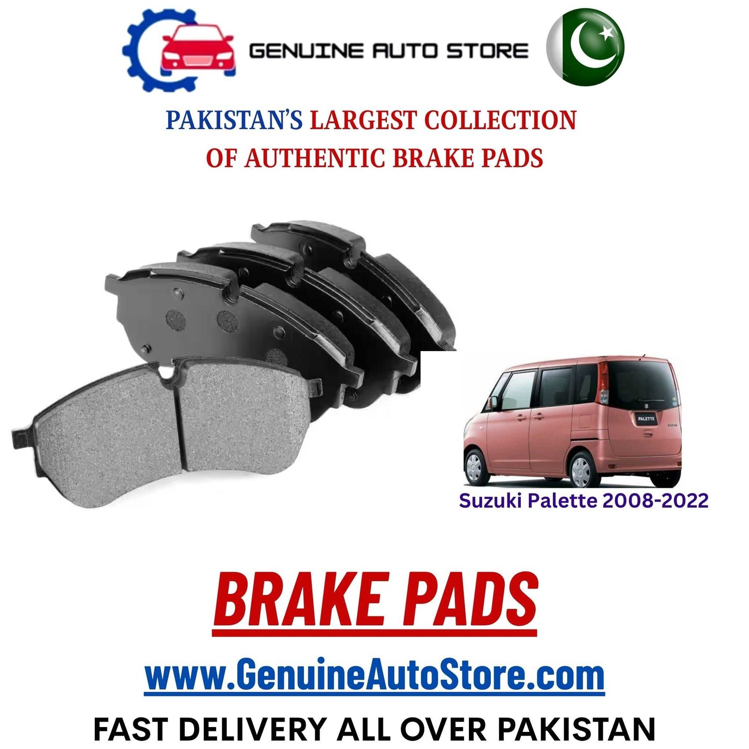 Genuine Suzuki Palette 2008–2022 Brake Pads in Pakistan – Genuine Auto Store