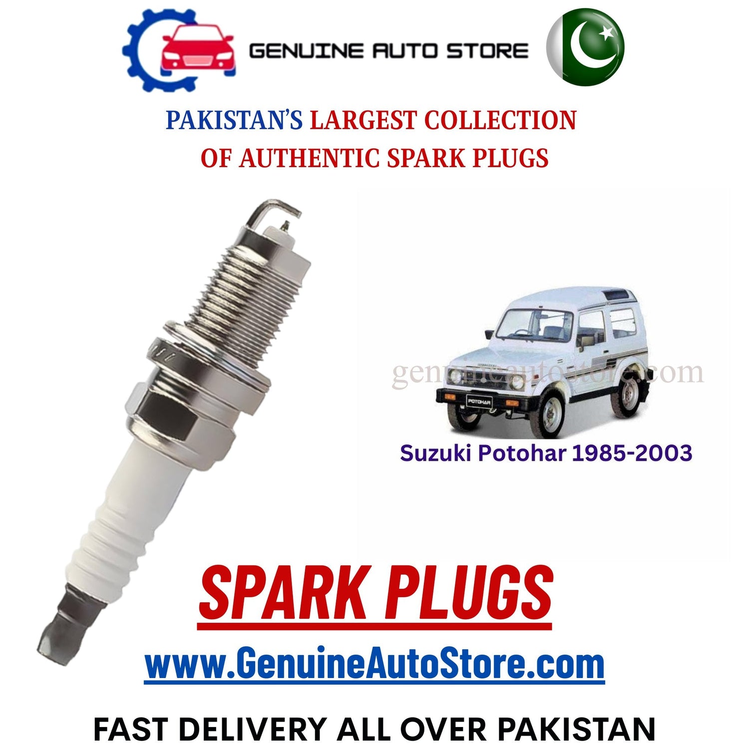 Original Iridium Suzuki Potohar 1985-2003 spark plugs in Pakistan