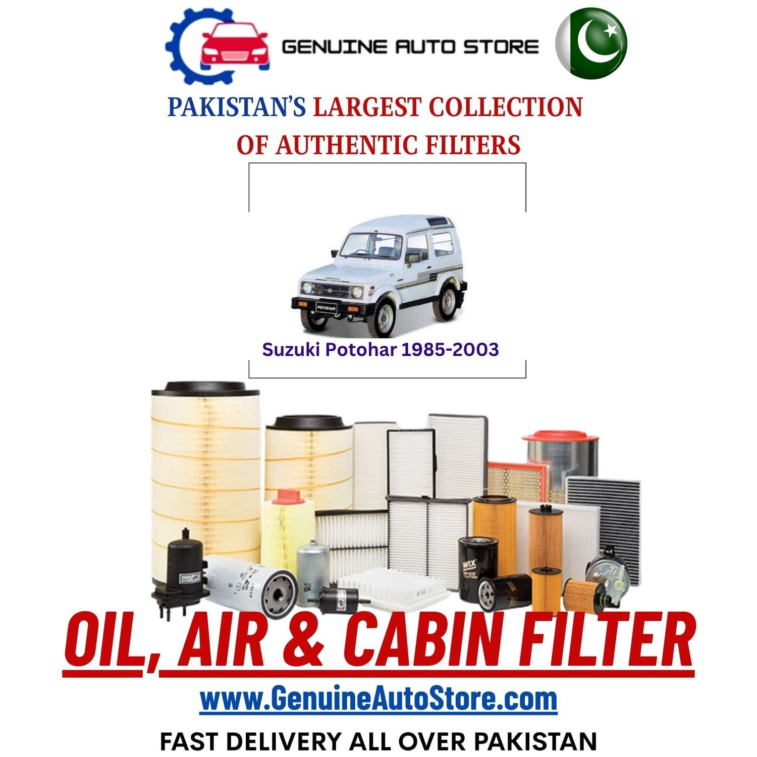 Genuine Suzuki Potohar 1985–2003 Filters in Pakistan – Genuine Auto Store