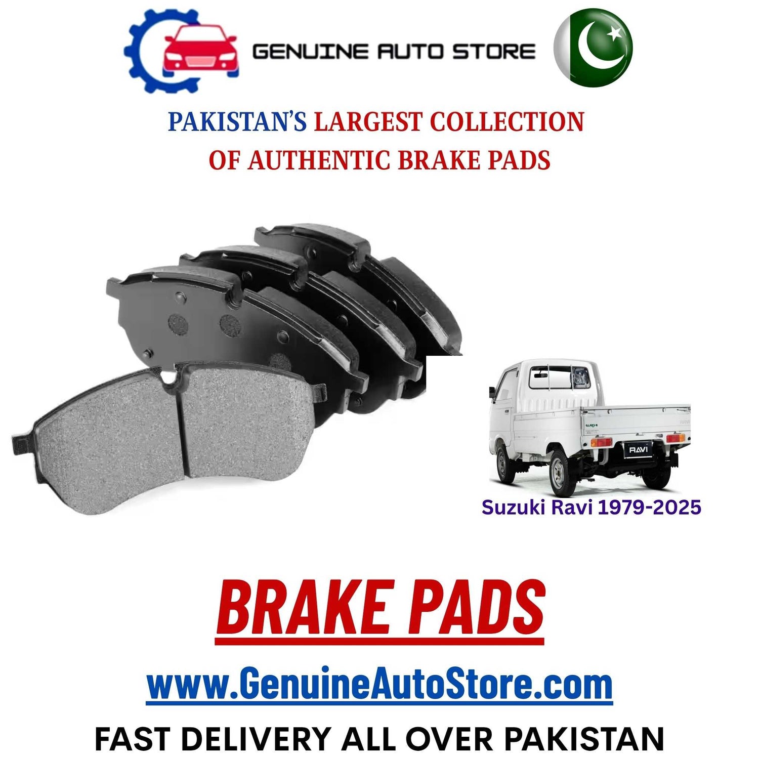 Genuine Suzuki Ravi 1979–2025 Brake Pads in Pakistan – Genuine Auto Store