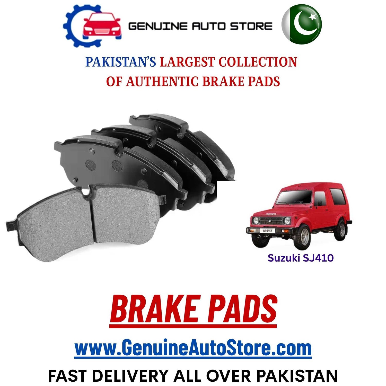 Genuine Suzuki SJ410 Brake Pads in Pakistan – Genuine Auto Store