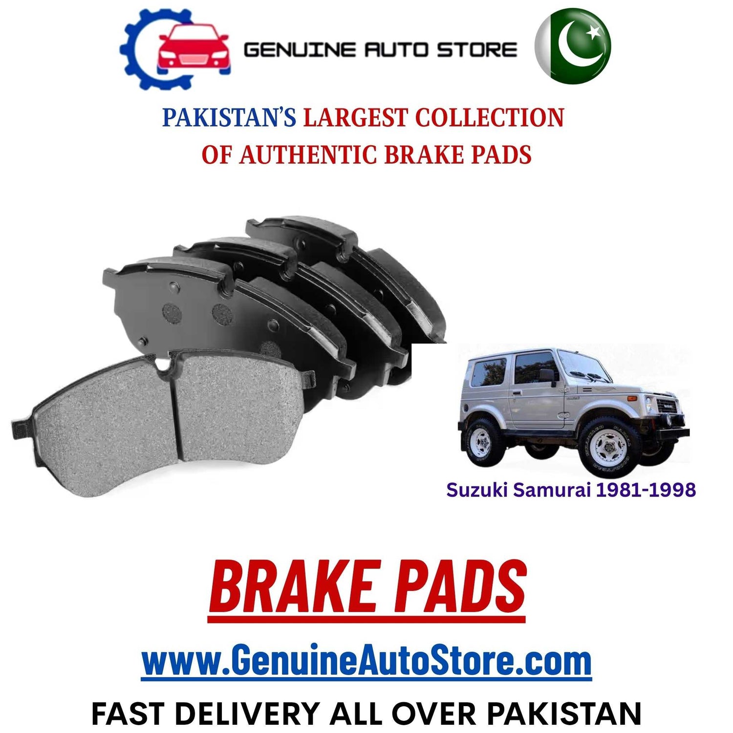 Genuine Suzuki Samurai 1981–1998 Brake Pads in Pakistan – Genuine Auto Store