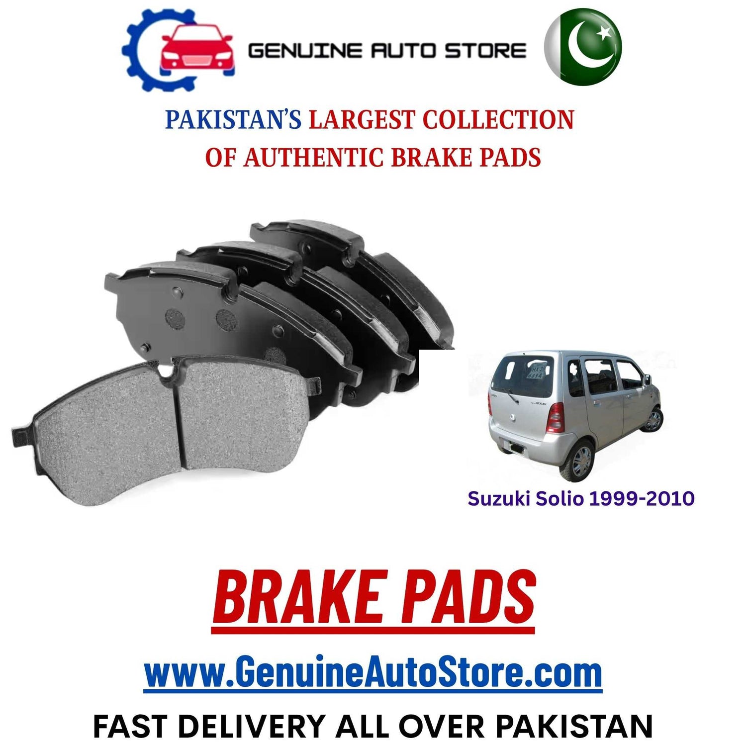 Genuine Suzuki Solio 1999–2010 Brake Pads in Pakistan – Genuine Auto Store