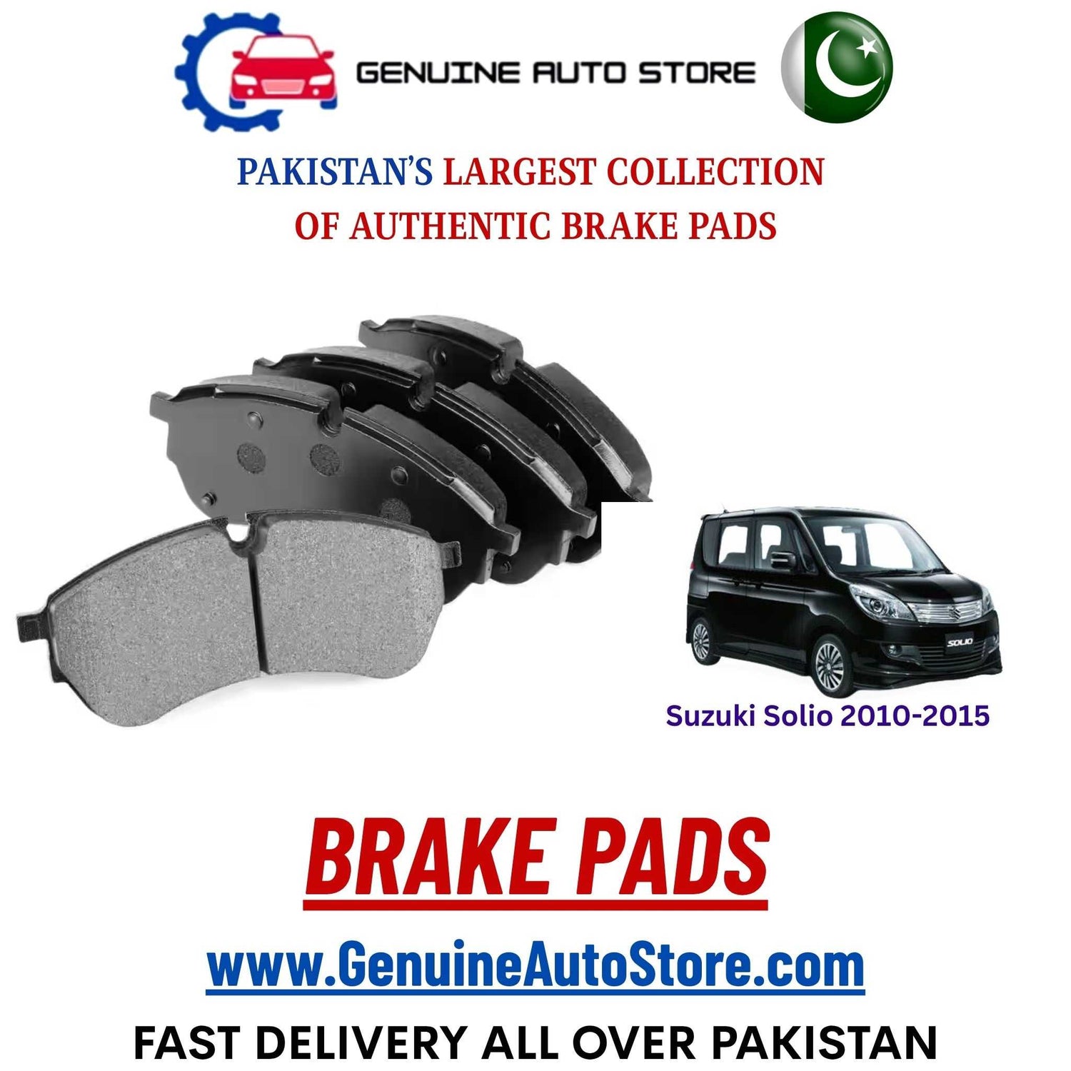 Genuine Suzuki Solio 2010–2015 Brake Pads in Pakistan – Genuine Auto Store