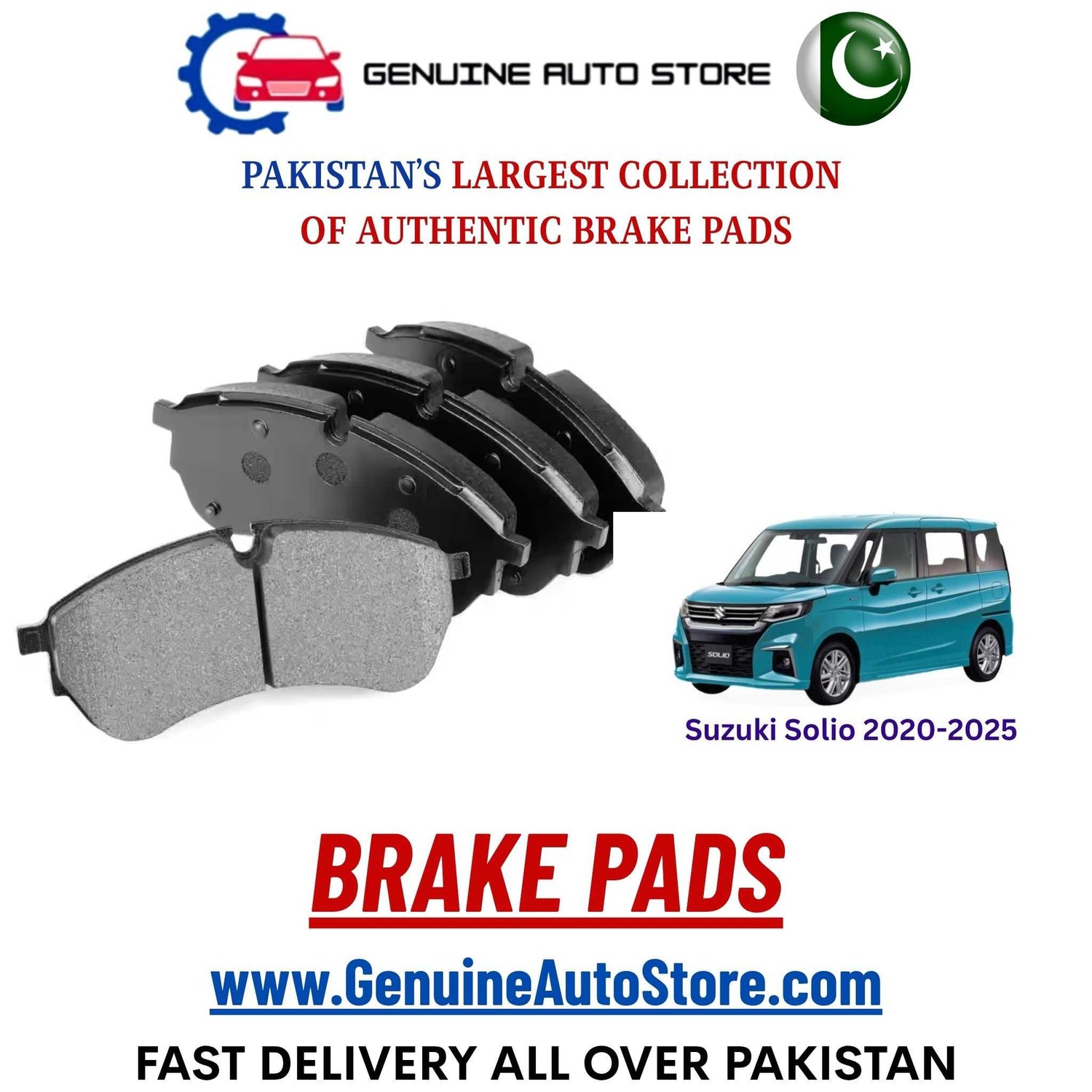 Genuine Suzuki Solio 2020–2025 Brake Pads in Pakistan – Genuine Auto Store