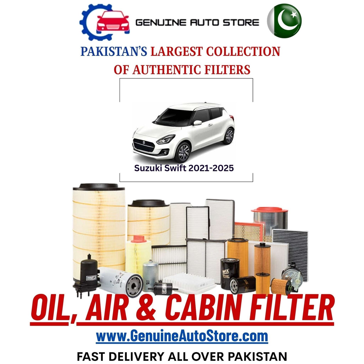 Genuine Suzuki Swift 2021–2025 Filters in Pakistan – Genuine Auto Store
