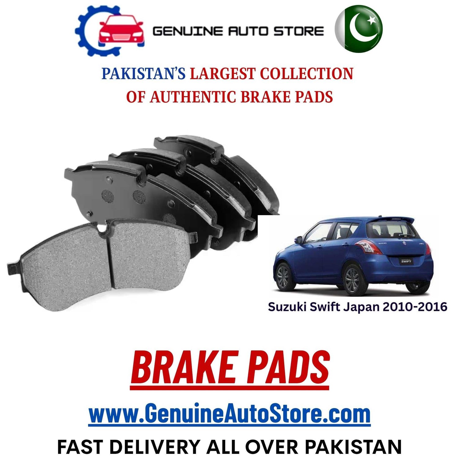 Genuine Suzuki Swift Japan 2010–2016 Brake Pads in Pakistan – Genuine Auto Store