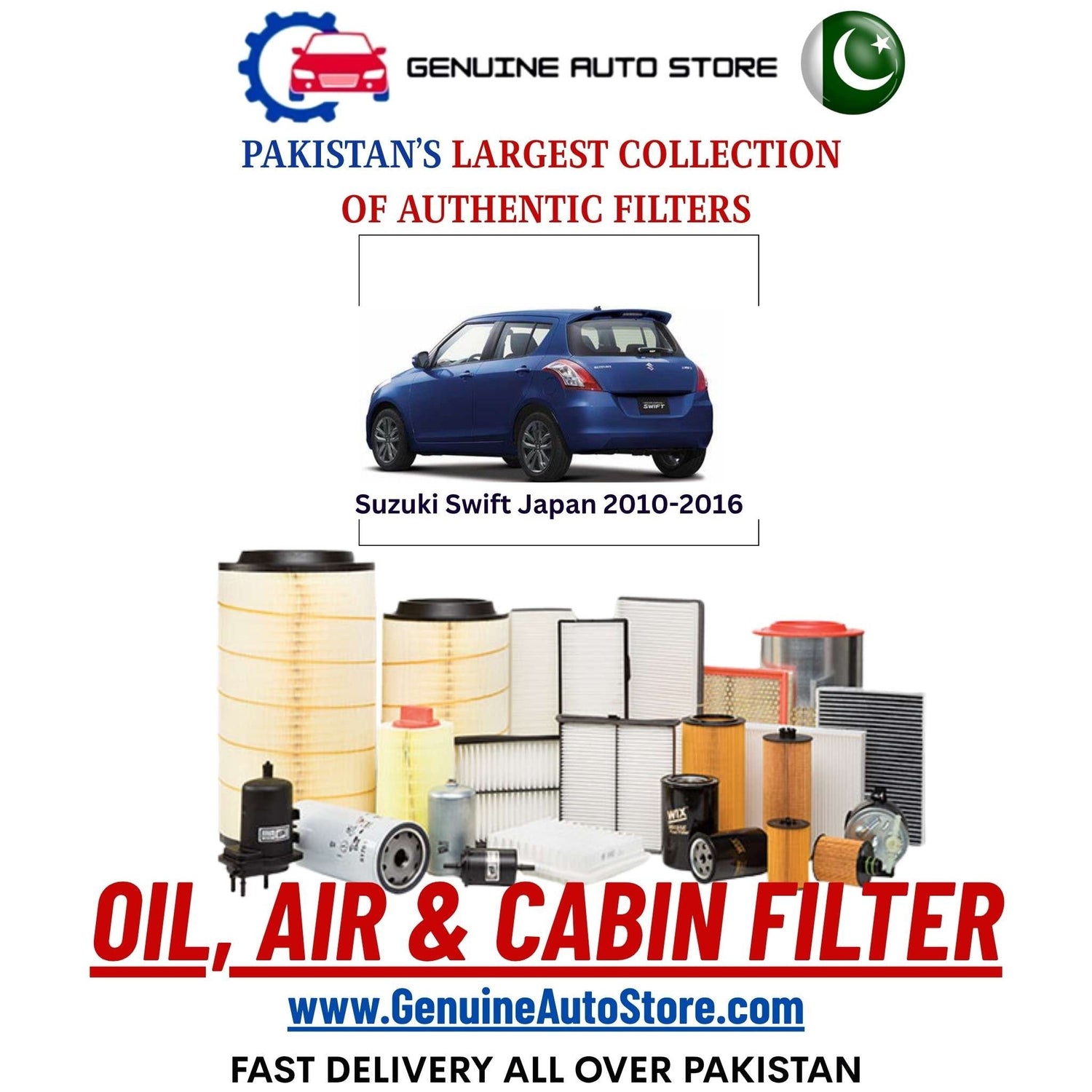 Genuine Suzuki Swift Japan 2010–2016 Filters in Pakistan – Genuine Auto Store