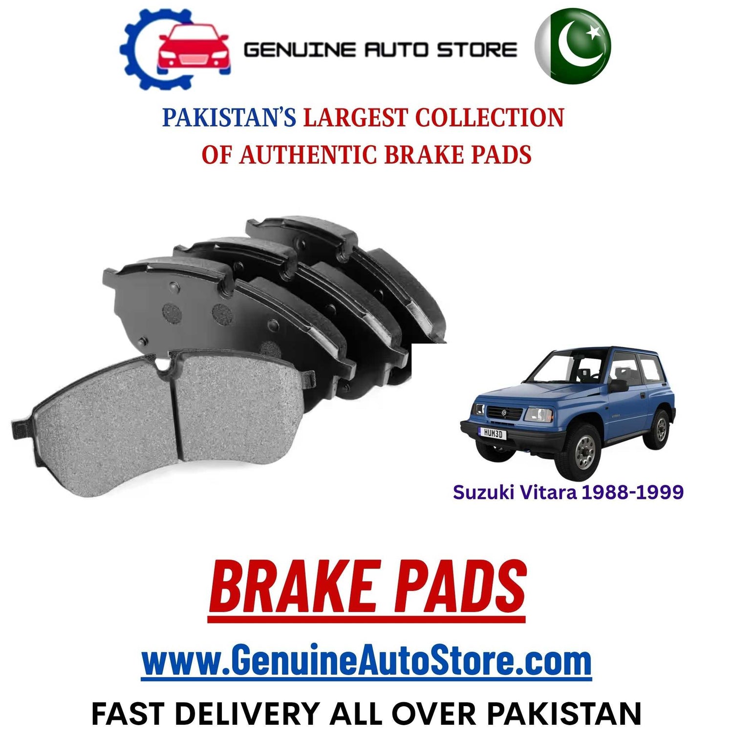 Genuine Suzuki Vitara 1988–1999 Brake Pads in Pakistan – Genuine Auto Store