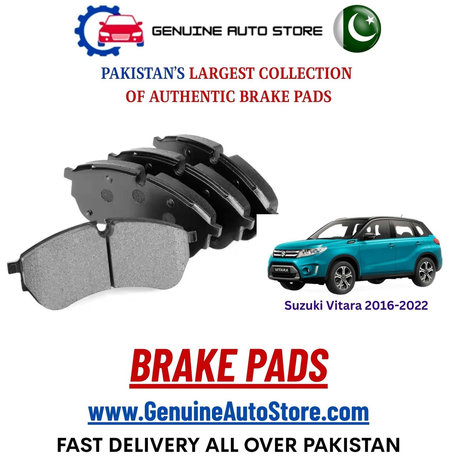 Genuine Suzuki Vitara 2016–2022 Brake Pads in Pakistan – Genuine Auto Store