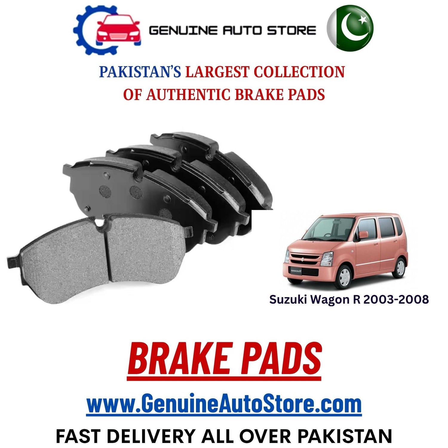Genuine Suzuki Wagon R 2003–2008 Brake Pads in Pakistan – Genuine Auto Store